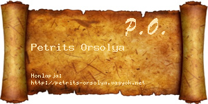 Petrits Orsolya névjegykártya
