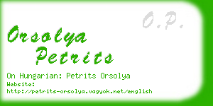 orsolya petrits business card